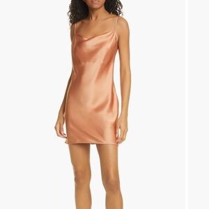 Nanushka Copper Satin Mini Dress